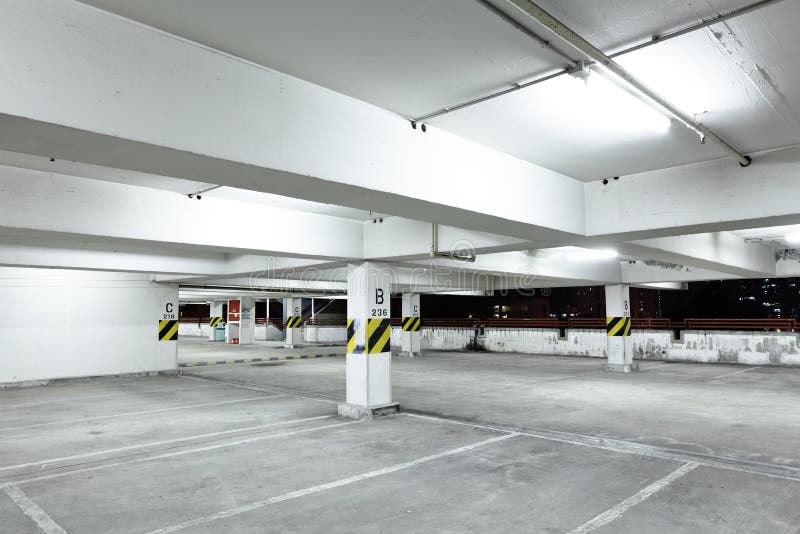 Parking garage at night stock image. Image of transport 24018651