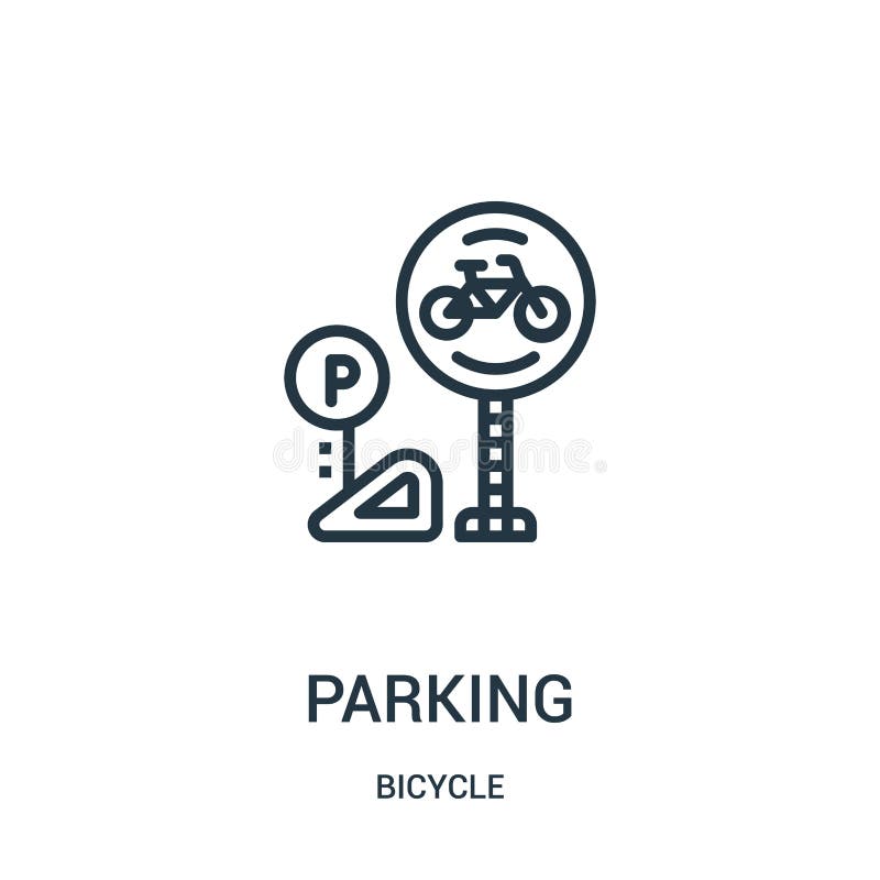parking icon vector from bicycle collection. Thin line parking outline icon vector illustration. Linear symbol for use on web and stock illustration parking icon vector from bicycle collection. Thin line parking outline icon vector illustration. Linear symbol for use on web and stock illustration