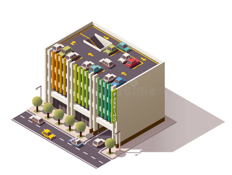 Parking isométrique de vecteur illustration libre de droits Parking isométrique de vecteur illustration libre de droits