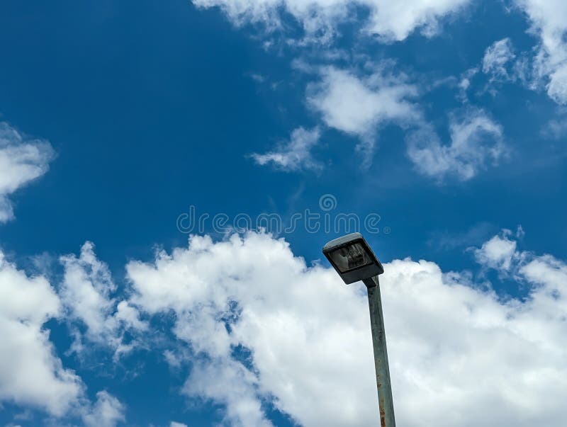 Car Parking Light with Sky Background Stock Photo Image of cloud, line 274574678