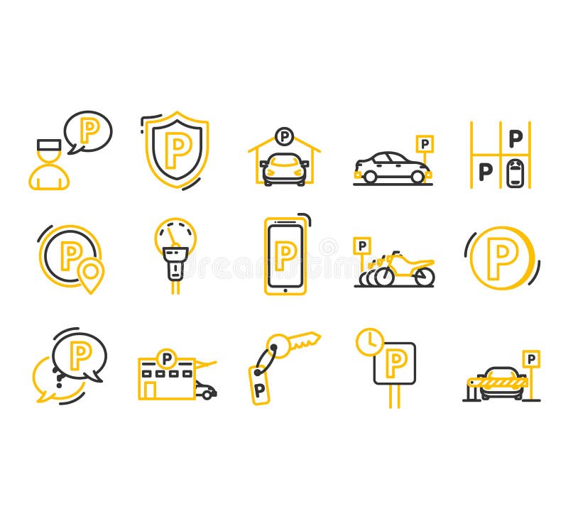 Parking line icons. stock illustration