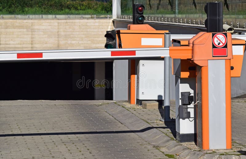 Parking lot gate stock photo. Image of public, entrance 61641800