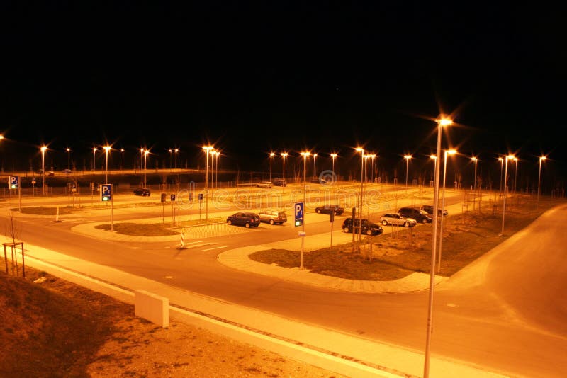 Parking lot at night stock image. Image of parking, light 1965313