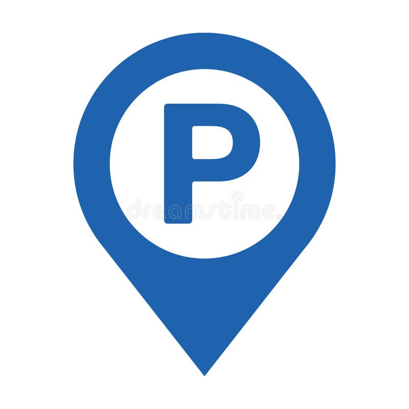 Parking Pinpoint Blue Icon. Map Parking Pointer, Parking Map Point