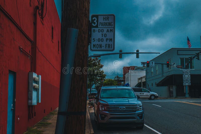 Parking Sign in Downtown Ruston Louisiana. Editorial Photo Image of