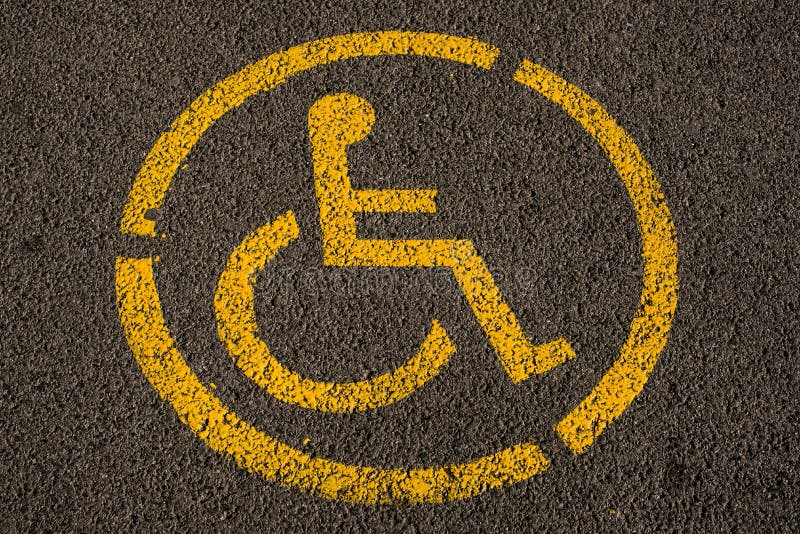 Parking space sign - reserved for person with disability stock photos Parking space sign - reserved for person with disability stock photos
