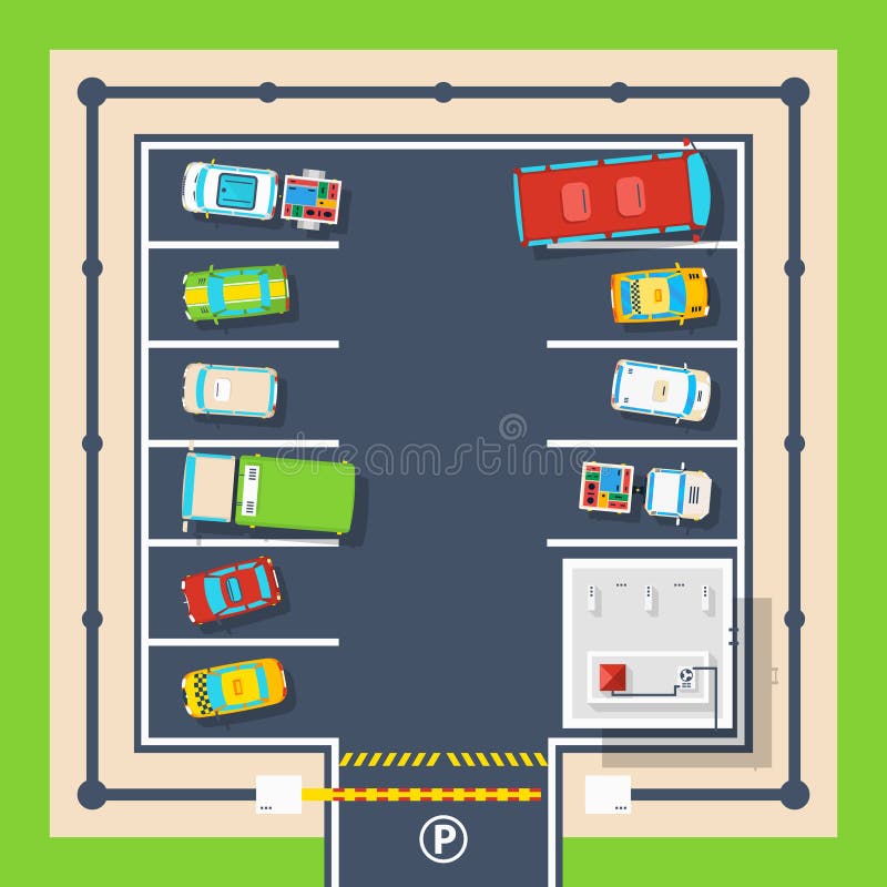 Car Parking Poster stock vector. Illustration of colored 91315136