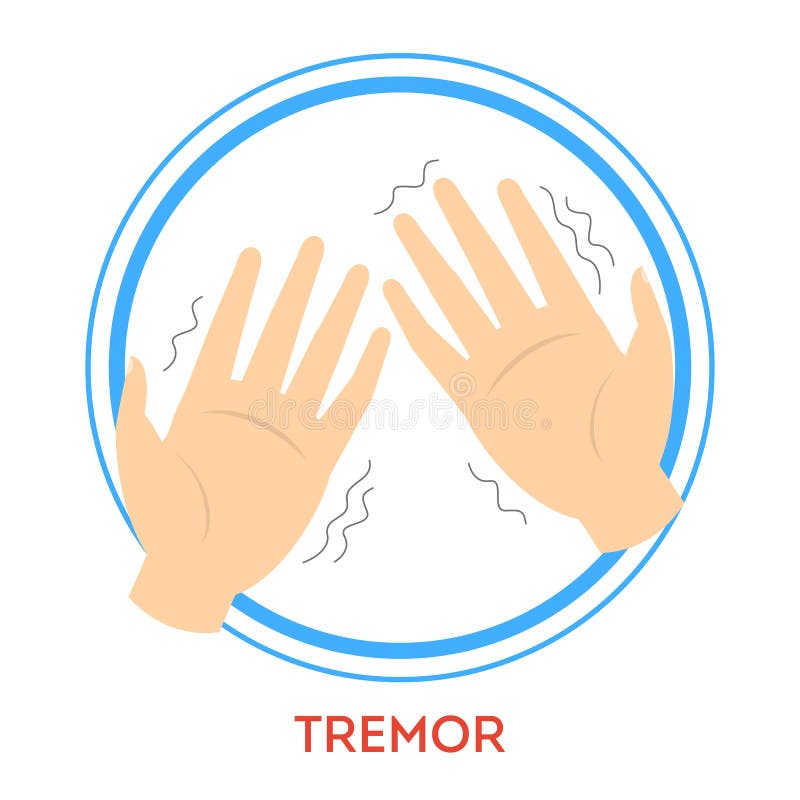 Tremor Hands. Elderly Man Looking At The Shaking Hands. Symptom Of ...