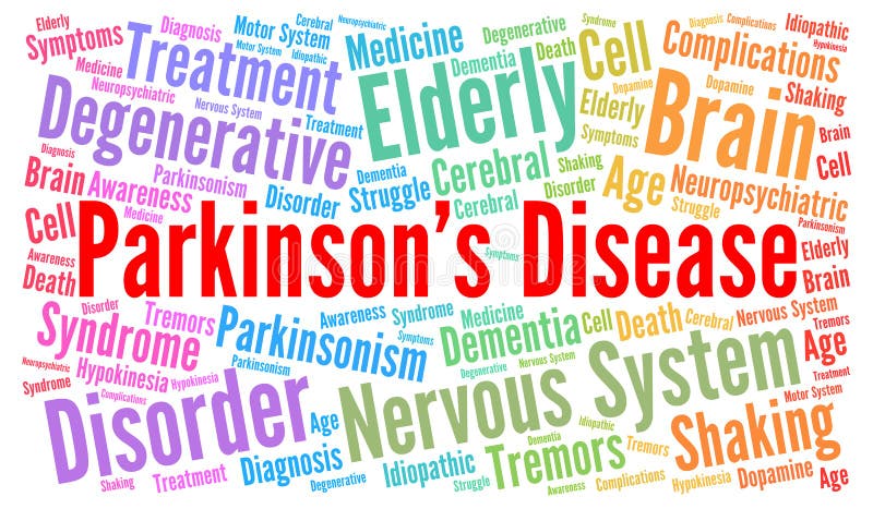 Parkinson& x27 ; nuage de mot de la maladie de s illustration libre de droits Parkinson& x27 ; nuage de mot de la maladie de s illustration libre de droits