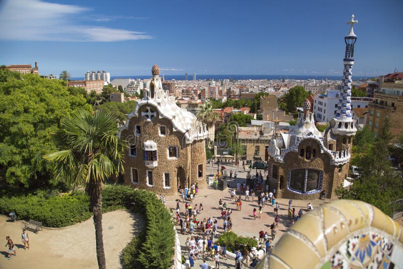Parkowy Guell w Barcelona, Hiszpania. obrazy stock Parkowy Guell w Barcelona, Hiszpania. obrazy stock