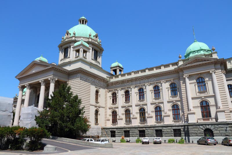 Parlament av Serbien i Belgrade royaltyfria bilder Parlament av Serbien i Belgrade royaltyfria bilder