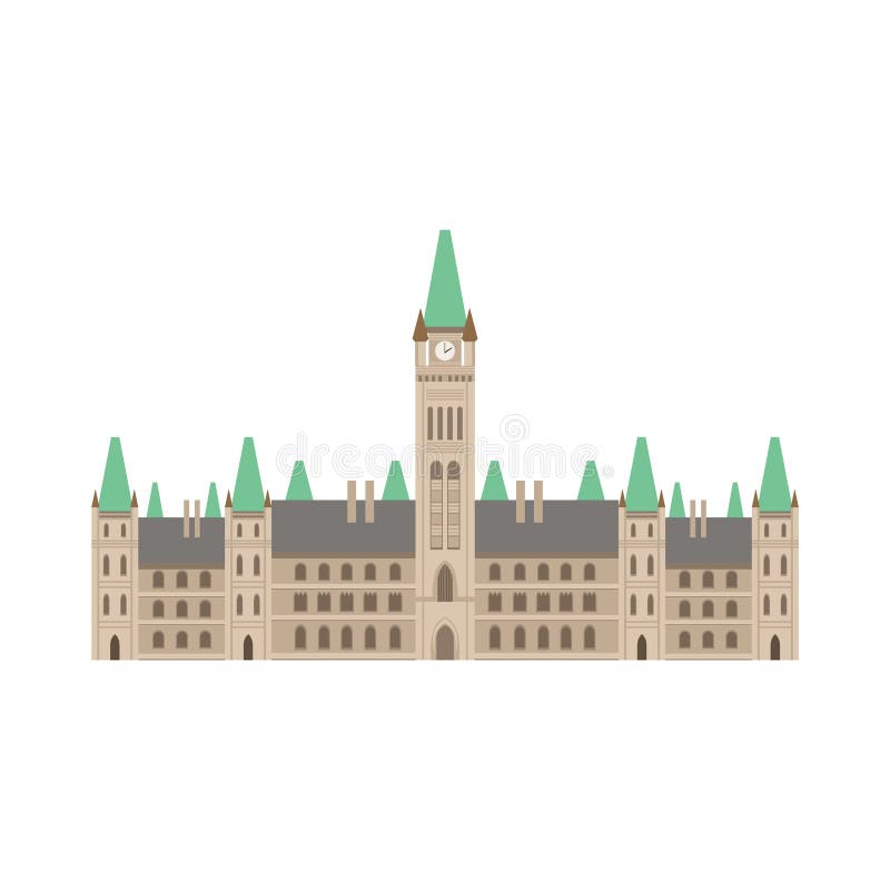 Canadian Parliament Building Stock Vector - Illustration of government