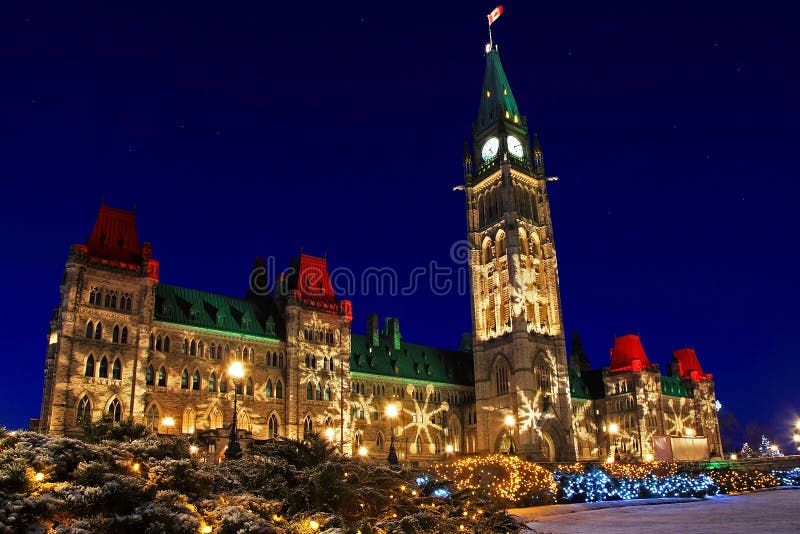 Parliament Buildings in Ottawa, Canada at Christmastime royalty free stock image Parliament Buildings in Ottawa, Canada at Christmastime royalty free stock image