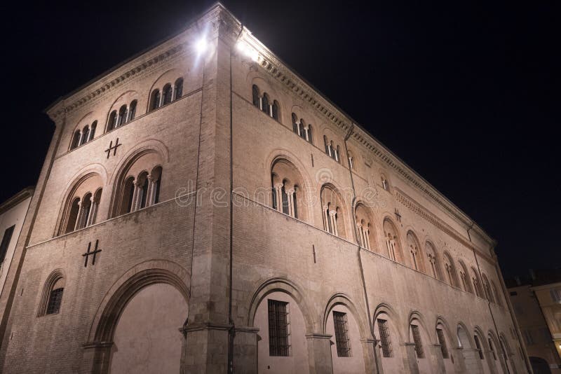 Parma Italy by Night Cathedral Square Stock Image Image of outdoor