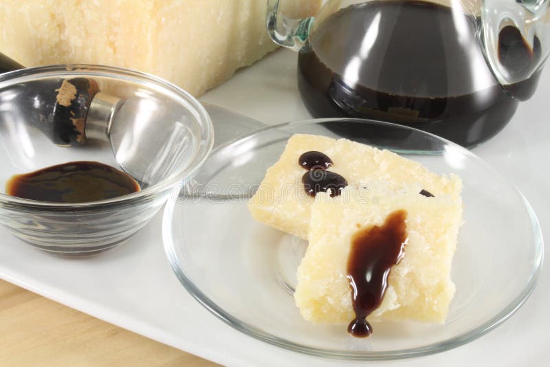 Parmesan Cheese with Balsamic Vinegar Stock Image Image of food