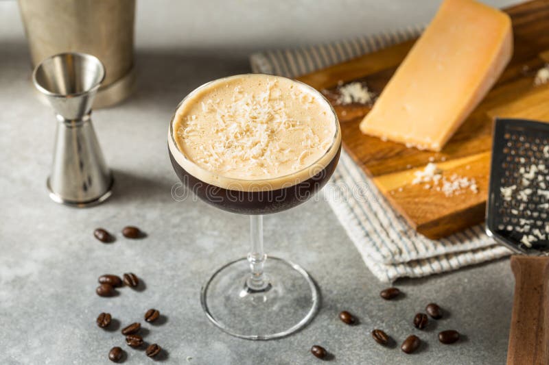 Parmesan Cheese Espresso Martini Cocktail Stock Image Image of