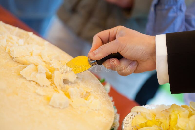 Parmesan Italian Cheese Made from Raw Cow Milk Stock Photo Image of