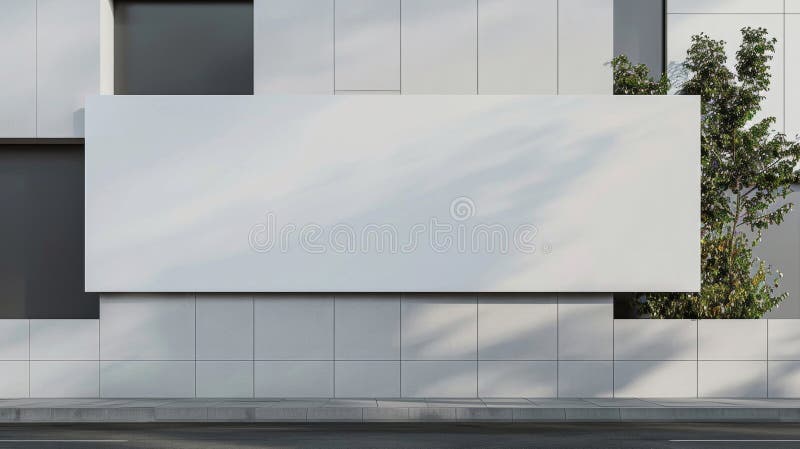 Blank mockup of a plain white hoarding with a bold geometric design ideal for promoting a modern construction company. . AI generated. Blank mockup of a plain white hoarding with a bold geometric design ideal for promoting a modern construction company. . AI generated