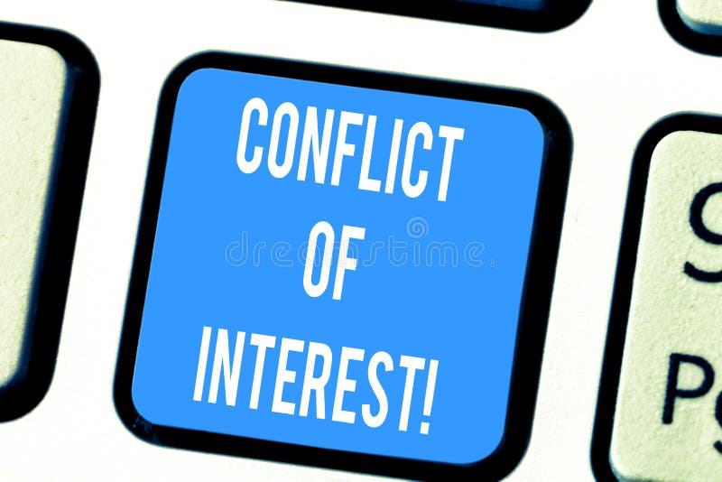 Parola che scrive concetto di affari di conflitto di interessi del testo per gli interessi del dovere pubblico contro la tastiera immagini stock Parola che scrive concetto di affari di conflitto di interessi del testo per gli interessi del dovere pubblico contro la tastiera immagini stock
