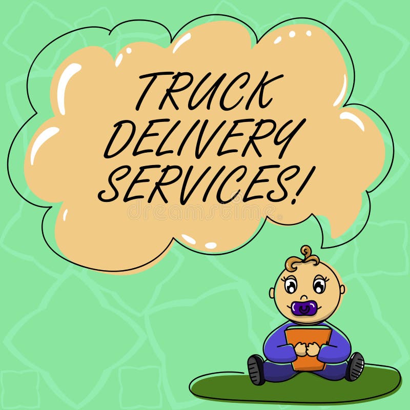 Parola che scrive i servizi di distribuzione del camion del testo Concetto di affari per un furgone adatto a consegnare il bambin illustrazione di stock Parola che scrive i servizi di distribuzione del camion del testo Concetto di affari per un furgone adatto a consegnare il bambin illustrazione di stock