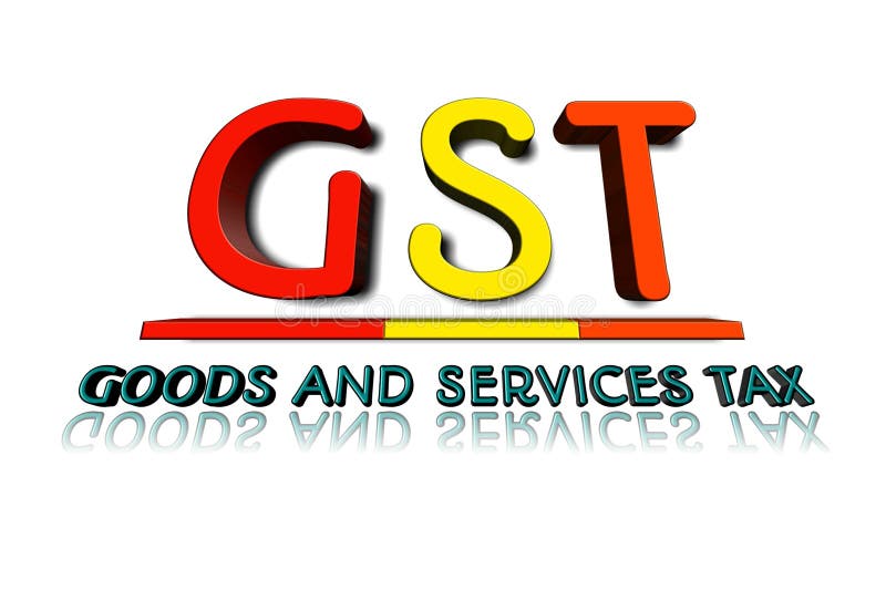 Parola di GST nell'illustrazione 3d illustrazione vettoriale Parola di GST nell'illustrazione 3d illustrazione vettoriale