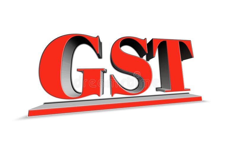Parola di GST nell'illustrazione 3d illustrazione vettoriale Parola di GST nell'illustrazione 3d illustrazione vettoriale