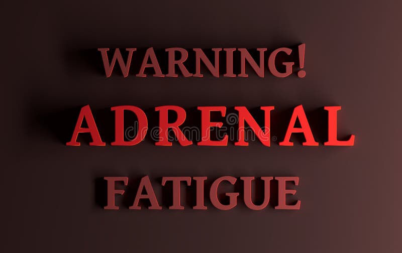 Parole che avvertono affaticamento adrenale illustrazione di stock Parole che avvertono affaticamento adrenale illustrazione di stock
