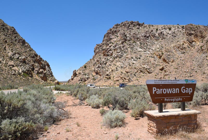 Parowan Gap Sign stock photos Parowan Gap Sign stock photos