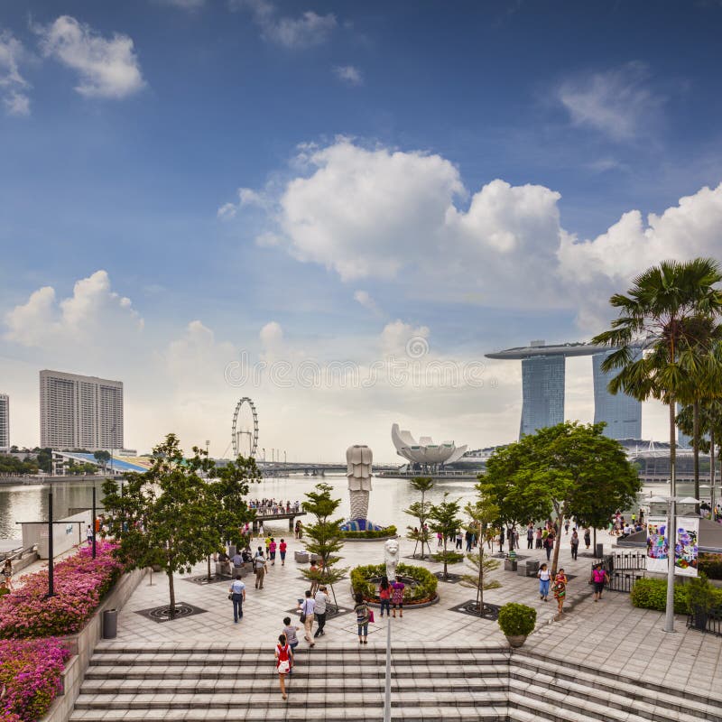 Parque de Merlion, Singapur foto de archivo libre de regalías Parque de Merlion, Singapur foto de archivo libre de regalías