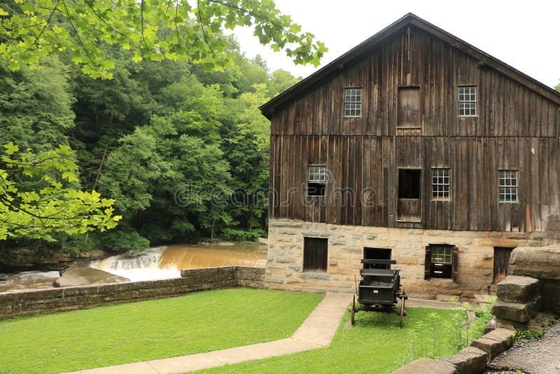 Daniel Kennedy opened a gristmill on Slippery Rock Creek in 1852. The mill was destroyed by fire in 1868 and was quickly rebuilt. Ownership of the mill was transferred to the park's namesake, Thomas McConnell in 1875. He replaced the waterwheel with water turbines and the grindstones with rolling mills. This made McConnell's Mill one of the first rolling mills in the country. The mill processed oats, corn, buckwheat and wheat until it was closed in 1928. Ownership of the land transferred from Thomas H. Hartman to the Western Pennsylvania Conservancy in 1942. The conservancy then transferred the land to the Commonwealth of Pennsylvania in 1957 when McConnells Mill State Park was formally dedicated. McConnells Mill State Park, in Lawrence County, encompasses 2,546 acres of the spectacular Slippery Rock Creek Gorge. Created by the draining of glacial lakes thousands of years ago, the gorge has steeps sides and the valley floor is littered with huge boulders and is a national natural landmark. Daniel Kennedy opened a gristmill on Slippery Rock Creek in 1852. The mill was destroyed by fire in 1868 and was quickly rebuilt. Ownership of the mill was transferred to the park's namesake, Thomas McConnell in 1875. He replaced the waterwheel with water turbines and the grindstones with rolling mills. This made McConnell's Mill one of the first rolling mills in the country. The mill processed oats, corn, buckwheat and wheat until it was closed in 1928. Ownership of the land transferred from Thomas H. Hartman to the Western Pennsylvania Conservancy in 1942. The conservancy then transferred the land to the Commonwealth of Pennsylvania in 1957 when McConnells Mill State Park was formally dedicated. McConnells Mill State Park, in Lawrence County, encompasses 2,546 acres of the spectacular Slippery Rock Creek Gorge. Created by the draining of glacial lakes thousands of years ago, the gorge has steeps sides and the valley floor is littered with huge boulders and is a national natural landmark.