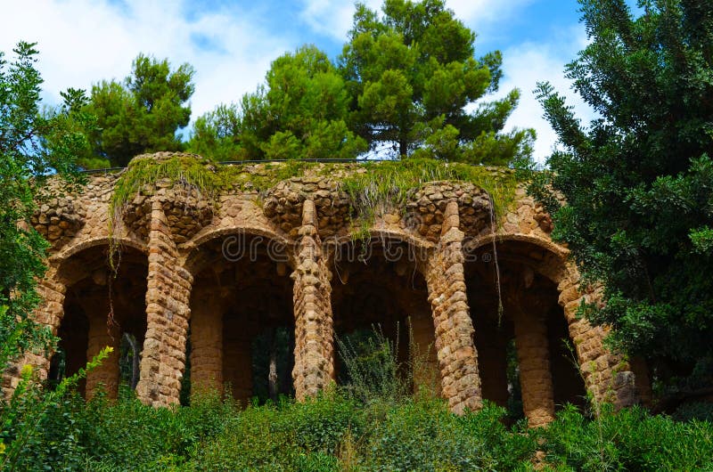 Parque Guell en Barcelona, España foto de archivo libre de regalías Parque Guell en Barcelona, España foto de archivo libre de regalías
