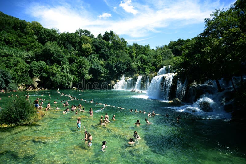Parque nacional do rio de Krka na Croácia imagens de stock