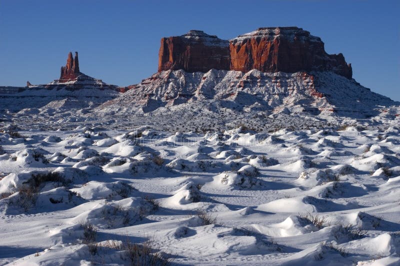 Parque tribal del indio de Navajo del valle del monumento, invierno