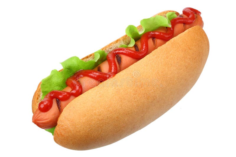 Parrilla del perrito caliente con la lechuga aislada en el fondo blanco Alimentos de preparación rápida foto de archivo libre de regalías Parrilla del perrito caliente con la lechuga aislada en el fondo blanco Alimentos de preparación rápida foto de archivo libre de regalías