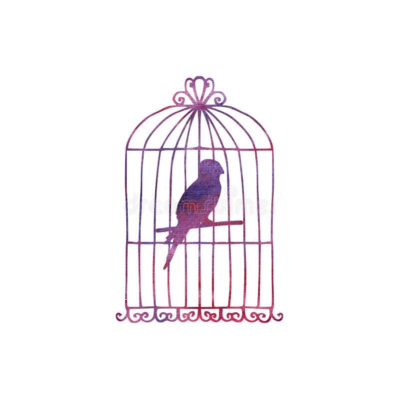 Parrot in a cage stock illustration. Illustration of interior 89732232