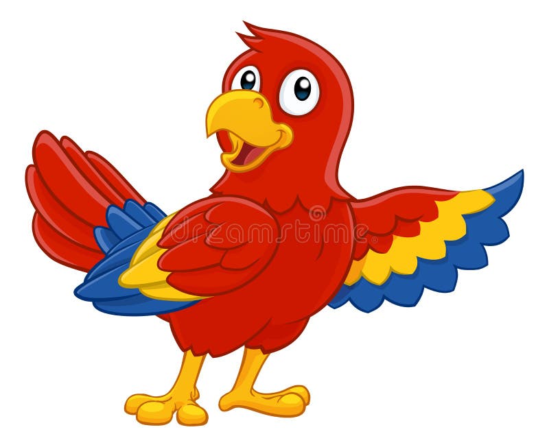 Parrot Red Macaw Bird Cartoon Wildlife Mascot