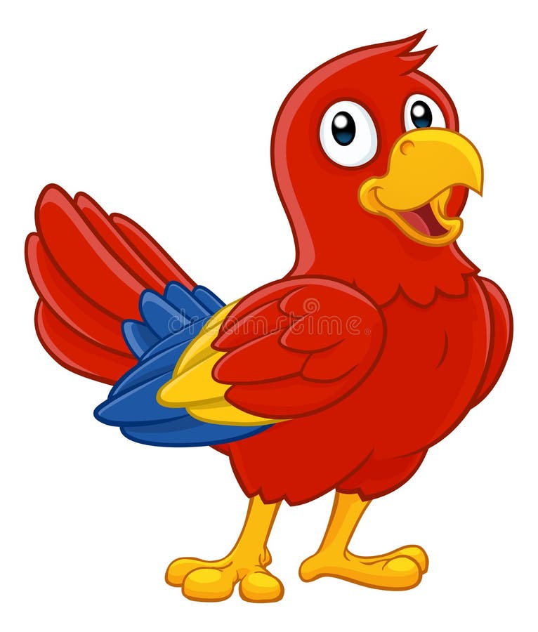 Parrot Red Macaw Bird Cartoon Wildlife Mascot