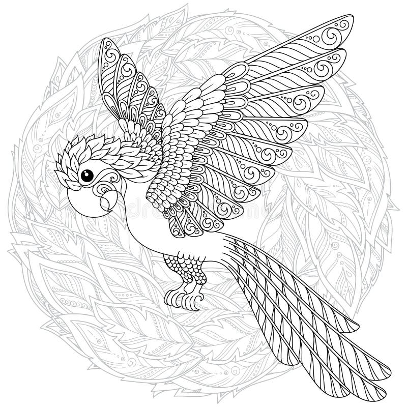 Download Vector Fantasy Stylized Cockatoo Jungle Parrot Silhouette ...