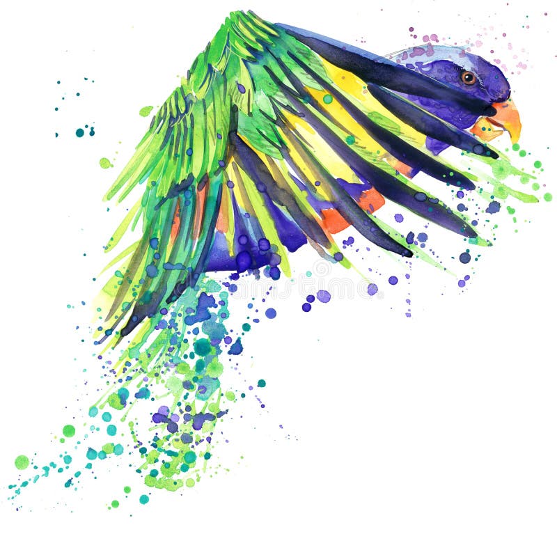 Parrot графики футболки, африканская иллюстрация попугая птицы с предпосылкой выплеска текстурированной акварелью бесплатная иллюстрация Parrot графики футболки, африканская иллюстрация попугая птицы с предпосылкой выплеска текстурированной акварелью бесплатная иллюстрация
