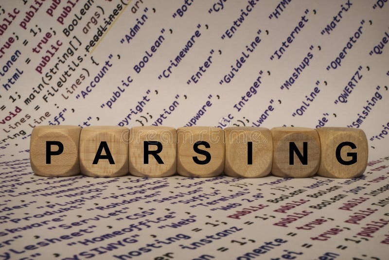Parsing cube with letters and words from the computer software 
