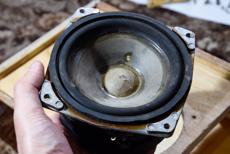 Parsing the speaker. Subwoofer 15gdn stock image