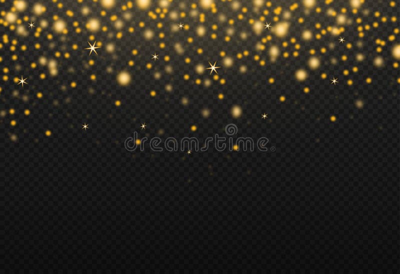 Partículas De Brillo De Oro Aisladas En Png O Fondo Transparente Con Nieve  Brillante, Luz De Las Estrellas Para Navidad, Año Nuev Ilustración del  Vector - Ilustración de estrella, navidad: 200411444