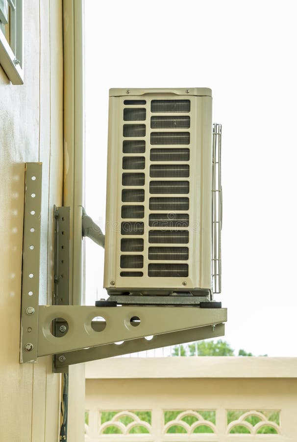 Part of the Air Conditioning Condenser Units. Stock Image Image of