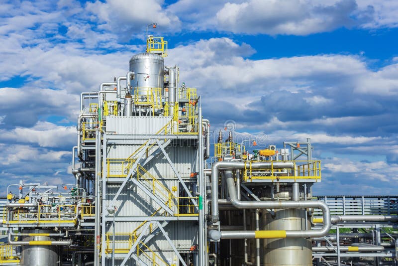 Part of a gas processing plant stock images