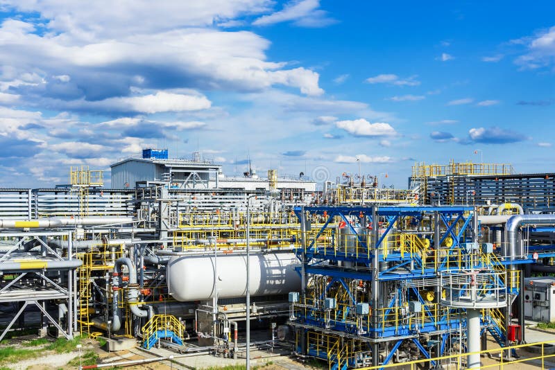 Part of a gas processing plant royalty free stock photography