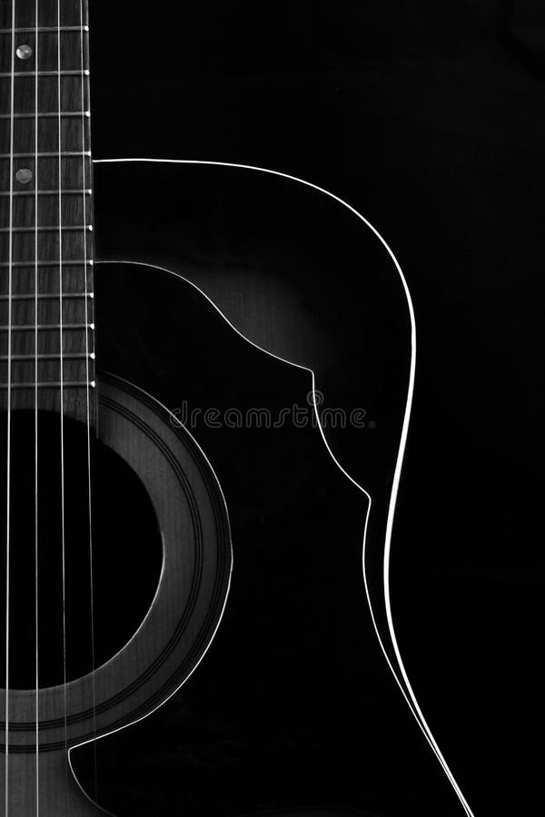 792 Acoustic Guitar Black White Color Stock Photos Free & Royalty
