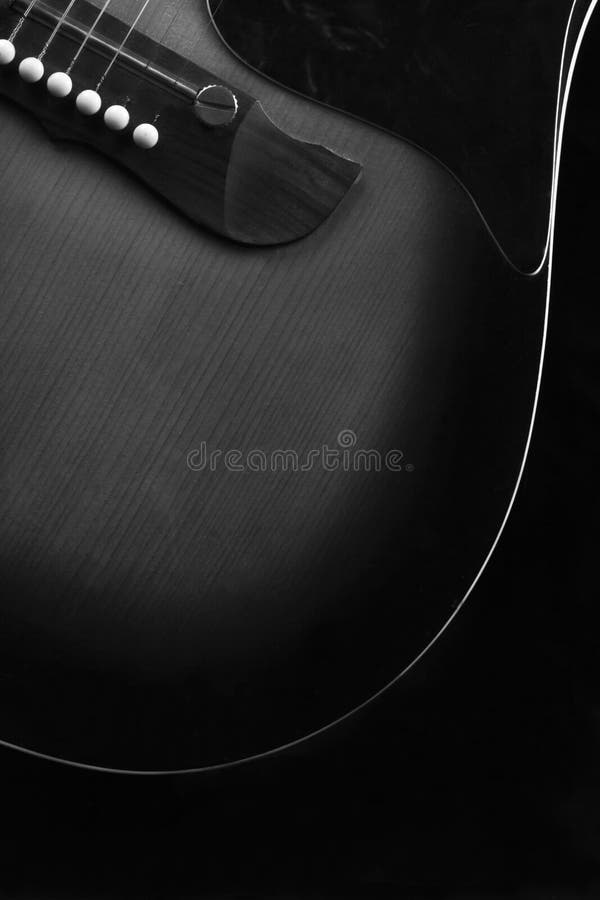 Guitar in black and white stock image. Image of closeup 135646985