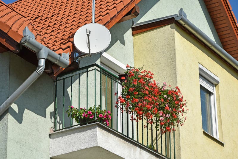 Part of a house with antenna royalty free stock photography