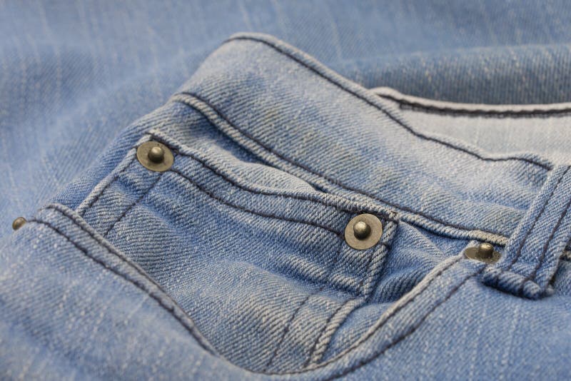 Part of Jeans Trousers with Pockets and Rivet Stock Image Image of