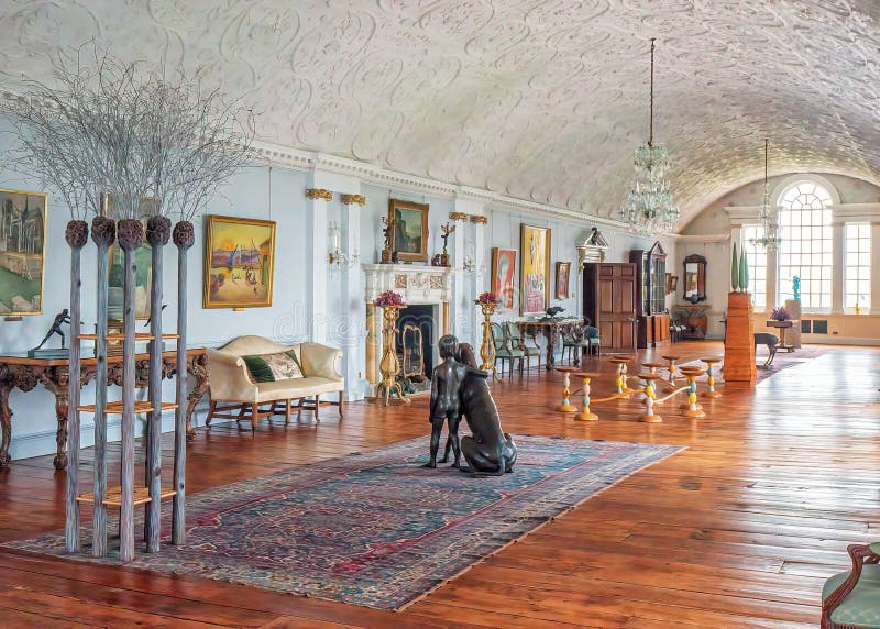 The Long Gallery, Burton Agnes Hall, Yorkshire, England. royalty free stock images The Long Gallery, Burton Agnes Hall, Yorkshire, England. royalty free stock images